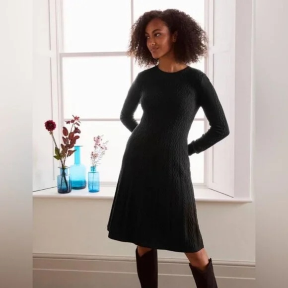 ISO NOT FOR SALE Boden ERICA Wool Cashmere Cable Knit Dress Size US 10R/UK14R - Picture 1 of 1